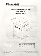 COSMOGRILL 93583 Use And Care Manual