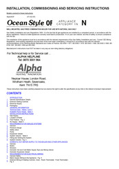 Alpha Style20OF Installation, Commissioning And Servicing Instructions