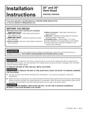 GE Profile PVW1036 Installation Instructions Manual