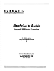 Kurzweil 1000 Series Musician's Manual