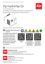 Zip BC40 H Quick Reference Installation Manual