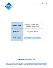 GAOTek GAOTek-HTR-107 Manual