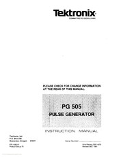 Tektronix PG 505 Instruction Manual