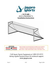 Jaypro Sports NOVA PREMIERE SGP-600 Installation Instructions Manual