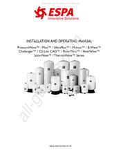Espa Flow-Thru series Installation And Operating Manual