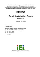 IEI Technology IMB-H420 Quick Installation Manual