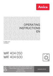 Amica WAT 404 600 Operating Instructions Manual