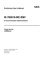 NEC IE-760018-MC-EM1 Preliminary User's Manual