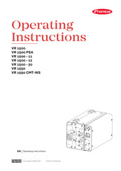 Fronius VR 1500-11 Operating Instructions Manual