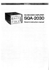 Sony SQA-2030 Owner's Instruction Manual