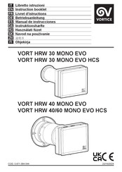 Vortice VORT HRW 30 MONO EVO Instruction Booklet