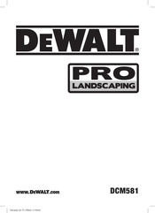 DeWalt PRO LANDSCAPING DCM581 Original Instructions Manual