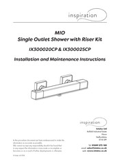 intatec Inspiration MIO IX300025CP Installation And Maintenance Instructions Manual