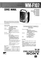 Sony WM-F107 Service Manual