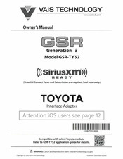 Vais Technology GSR-TY52 Owner's Manual
