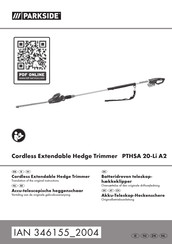 Parkside PTHSA 20-Li A2 Translation Of The Original Instructions