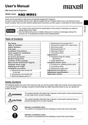 Maxell HAS-WM03 User Manual