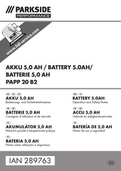 Parkside Performance PAPP 20 B2 Operation And Safety Notes