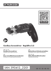 Parkside 390412 2201 Translation Of The Original Instructions
