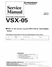 Pioneer VSX-05 Service Manual