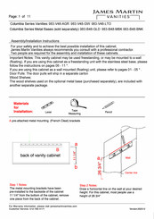 JAMES MARTIN VANITIES Columbia Series Assembly/Installation Instructions