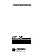 Peavey MPA 700 Operating Instructions Manual