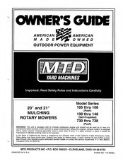 MTD Yard Machines 130 Series Owner's Manual