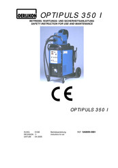 Oerlikon OPTIPULS 350 I Safety Instruction For Use And Maintenance