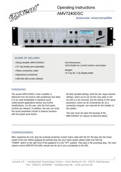Axxent AMV7240DSC Operating Instructions Manual