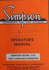 Simpson Electric 256 Operator's Manual