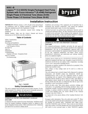 Bryant Legacy 605C-B Installation Instruction