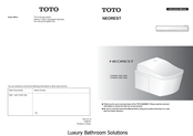 Toto NEOREST TCF996WG Instruction Manual