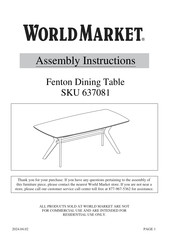 World Market Fenton 637081 Assembly Instructions Manual