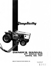 Simplicity 707 Owner's Manual