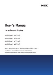 NEC MultiSync M431-2 User Manual