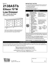 Whittier Wood Furniture Ellison 2138AST Series Assembly Instructions Manual