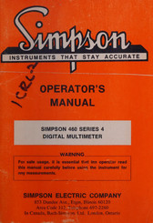 Simpson 460D-4 Operator's Manual