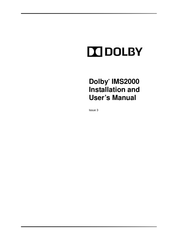 Dolby Laboratories IMS2000 Installation And User Manual