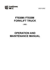 LiuGong F7030M Operation And Maintenance Manual