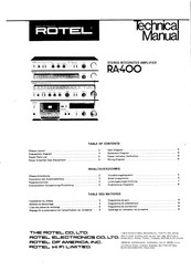 Rotel RA-400 Technical Manual