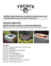 Tecate W-RD-002 User Instructions And Installation Information