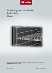 Miele H 7280 BP Operating And Installation Instructions