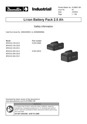 Desoutter BPACK2-36V-25-C Safety Information Manual