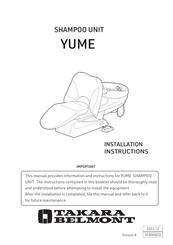 Takara Belmont YUME Installation Instructions Manual