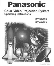 Panasonic PT-61G63 Operating Instructions Manual