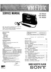 Sony WM-F701C Service Manual