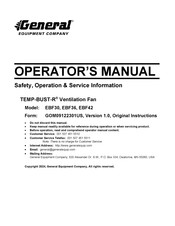 General Equipment TEMP-BUST-R EBF30 Operator's Manual