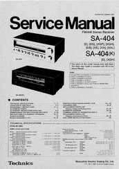 Technics SA-404 Service Manual