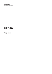 Gaggenau RT289370 Information For Use