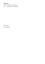 Bosch DF481701F Installation Instructions Manual